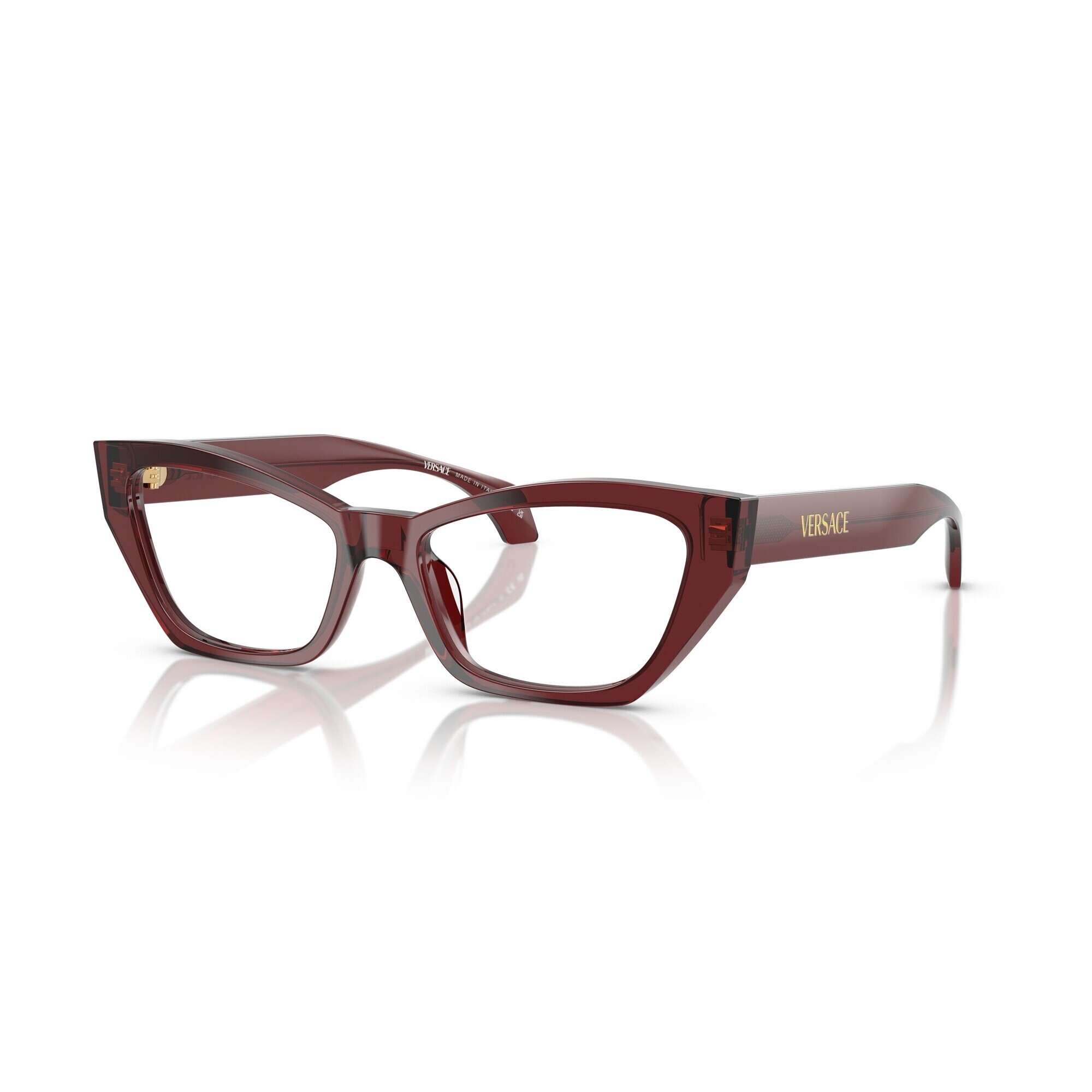 Versace Ve3373u Eyeglasses Red Acetate/Metal Cat-Eye